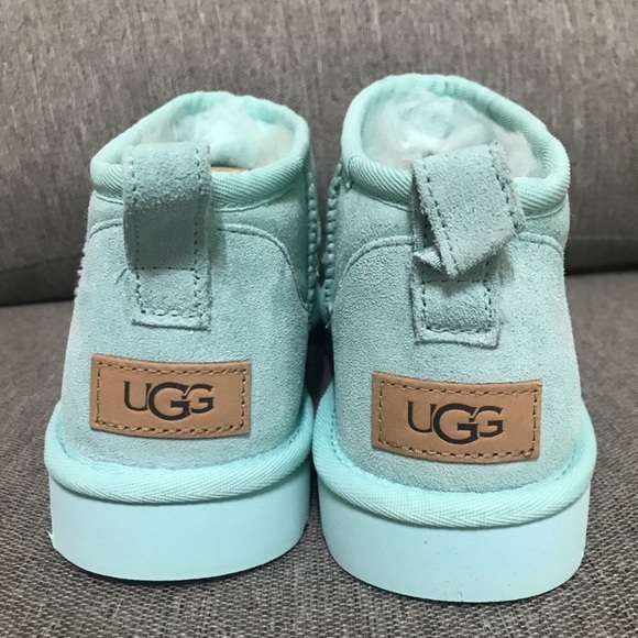 Ugg Classic Ultra Mini Sky Blue Boots - Picture 4 of 6